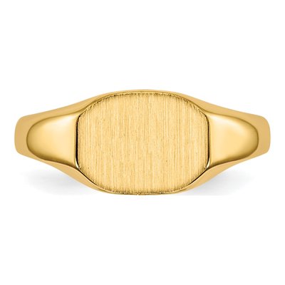 14K Yellow Gold Child's Oval Signet Ring – view 5
