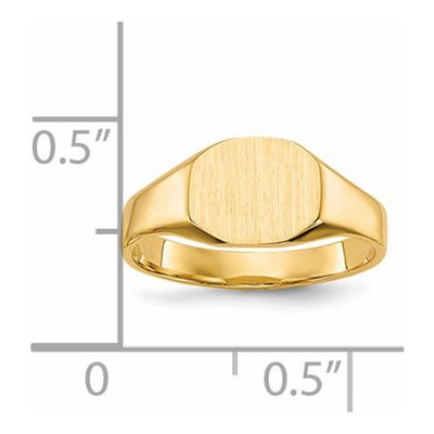 14K Yellow Gold Kids' Oval Signet Ring – view 6