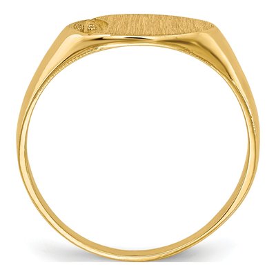14K Yellow Gold Child's Oval Signet Ring Mounting – view 2