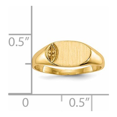 14K Yellow Gold Child's Oval Signet Ring Mounting – view 5