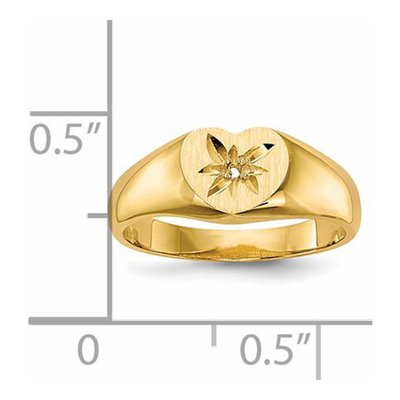 14K Yellow Gold Child's Heart Ring Mounting – view 5