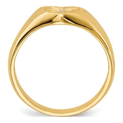 14K Yellow Gold Diamond Kids' Heart Signet Ring – view 3