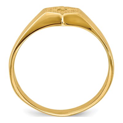 14K Yellow Gold Kids' Hexagonal Signet Ring Mounting – view 2