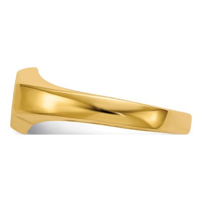 14K Yellow Gold Kids' Hexagonal Signet Ring Mounting – view 3
