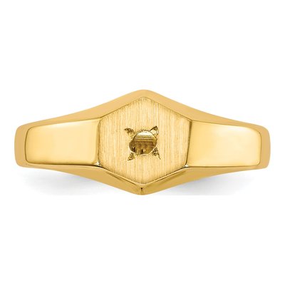 14K Yellow Gold Kids' Hexagonal Signet Ring Mounting – view 4