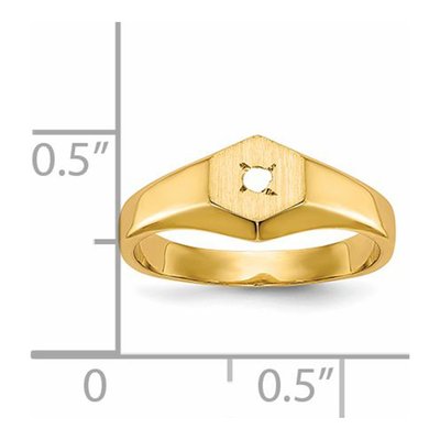 14K Yellow Gold Kids' Hexagonal Signet Ring Mounting – view 5