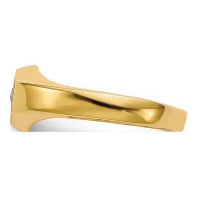 14K Yellow Gold Diamond Kids' Hexagonal Signet Ring – view 3
