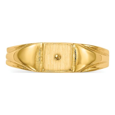 14K Yellow Gold Child's Square Ring Mounting – view 4