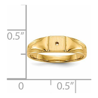 14K Yellow Gold Child's Square Ring Mounting – view 5