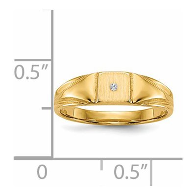 14K Yellow Gold Diamond Kids' Signet Ring – view 6