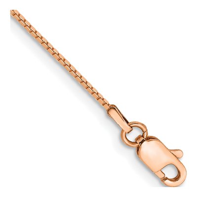 14K Rose Gold 0.9mm Box Chain Bracelet
