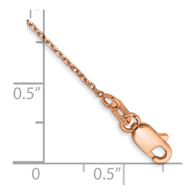 14K Rose Gold 1mm Diamond-Cut Cable Chain Anklet – view 2