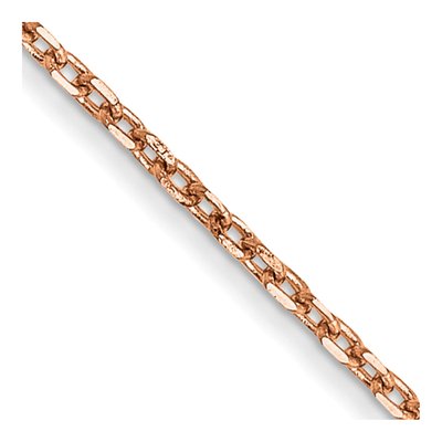 14K Rose Gold 1mm Diamond-Cut Cable Chain Anklet