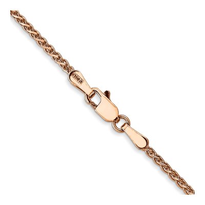 14K Rose Gold 1.7mm Diamond-Cut Wheat Chain – view 4