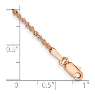 14K Rose Gold 1.7mm Ropa Rope Chain Anklet – view 3