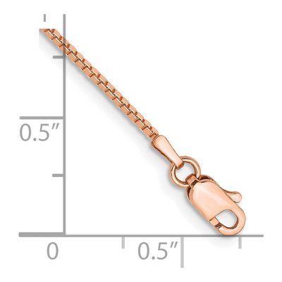 14K Rose Gold 1mm Box Chain Bracelet – view 3