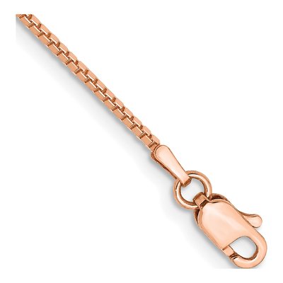 14K Rose Gold 1mm Box Chain Bracelet