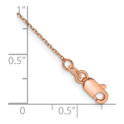 14K Rose Gold 0.8mm Diamond-Cut Cable Chain Anklet – view 2