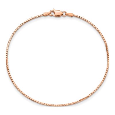 14K Rose Gold Box Link Bracelet, 7 in – view 3