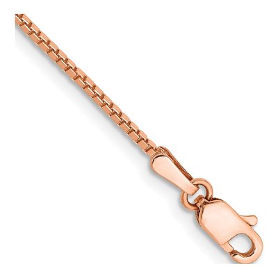14K Rose Gold Box Link Bracelet, 7 in