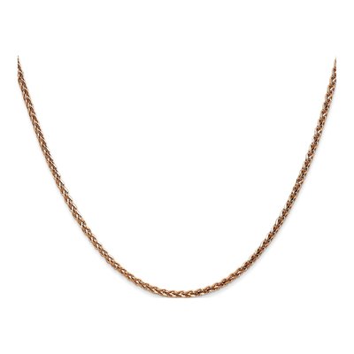 14K Rose Gold 2.1mm Diamond-Cut Wheat Chain – view 3