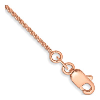 14K Rose Gold 1.05mm Wheat Chain Anklet