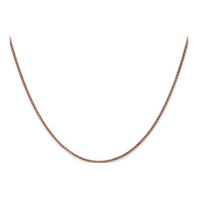 14K Rose Gold 1.25mm Diamond-Cut Wheat Chain – view 3