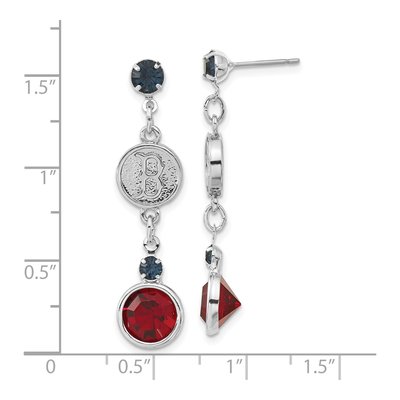 Boston Red Sox Brass Crystal Dangle Earrings – view 3