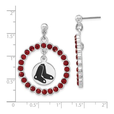 Boston Red Sox Brass Crystal Dangle Earrings – view 3
