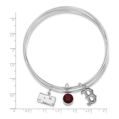 Boston Red Sox Brass Crystal Slip-On Set Bracelet – view 2