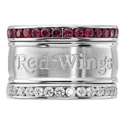 Detroit Red Wings Crystal Triple Ring Set – view 4