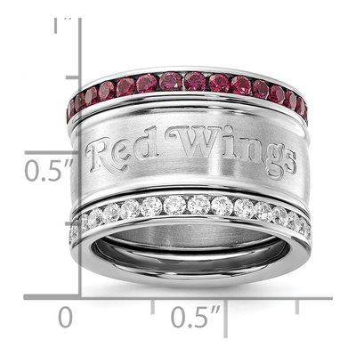 Detroit Red Wings Crystal Triple Ring Set – view 5