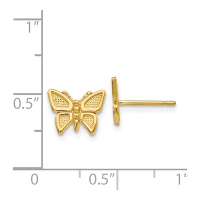 14K Yellow Gold Butterfly Stud Earrings – view 5