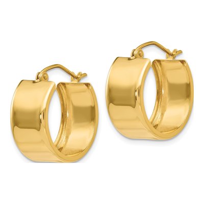 14K Yellow Gold 15mm Hoop Earrings – view 3