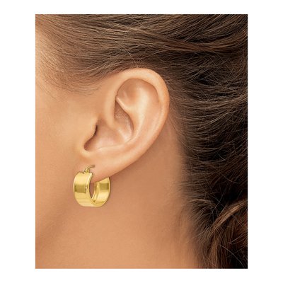 14K Yellow Gold 15mm Hoop Earrings – view 4