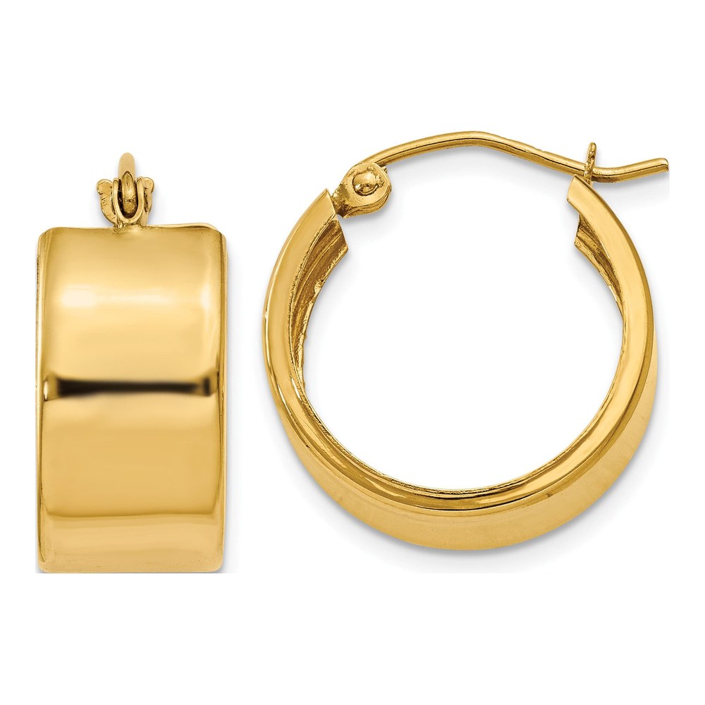 14K Yellow Gold Polished Hoop Earrings