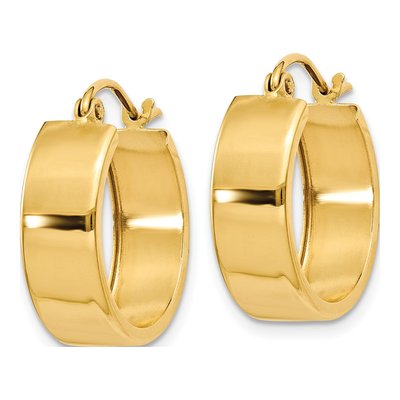 14K Yellow Gold 13mm Hoop Earrings – view 3