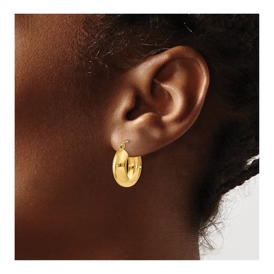 14K Yellow Gold 19mm Hoop Earrings – view 4