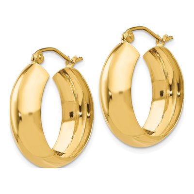 14K Yellow Gold 14mm Hoop Earrings – view 3