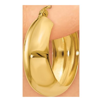 14K Yellow Gold 14mm Hoop Earrings – view 4