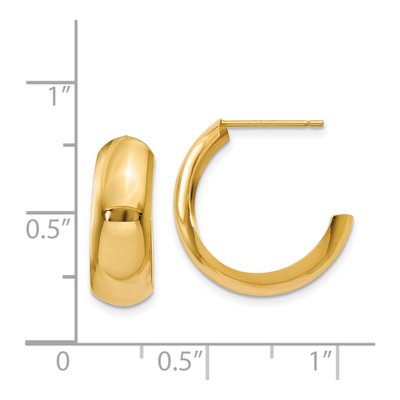 14K Yellow Gold 24mm J- Hoop Earrings – view 5