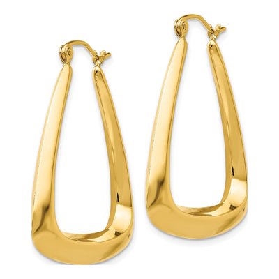 14K Yellow Gold 19mm Fancy Hoop Earrings – view 3