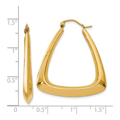 14K Yellow Gold 19mm Fancy Hoop Earrings – view 5