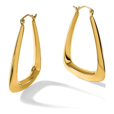 14K Yellow Gold 19mm Fancy Hoop Earrings – view 6