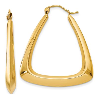 14K Yellow Gold 19mm Fancy Hoop Earrings