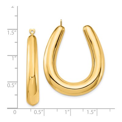14K Yellow Gold Hollow Earring Jackets – view 5
