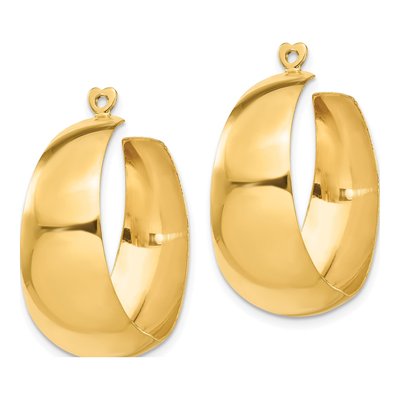 14K Yellow Gold 28mm Tapered Hoop Earrings – view 4