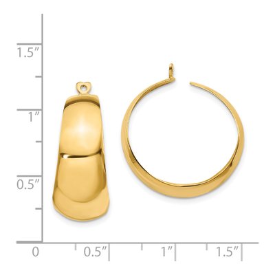 14K Yellow Gold 28mm Tapered Hoop Earrings – view 5