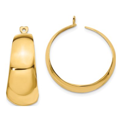 14K Yellow Gold 28mm Tapered Hoop Earrings