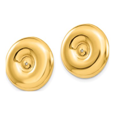 14K Yellow Gold Round Earring Jackets – view 4